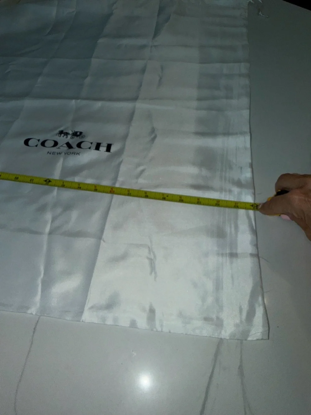 Coach White Drawstring Logo Dust Bag - Picture 4 of 4